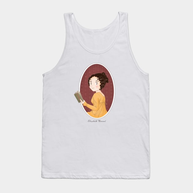 Cute Elizabeth Bennet Reading Illustration Tank Top by MariOyama